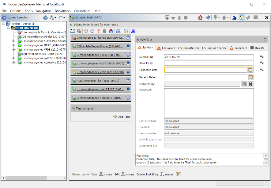 Seqsphere pipeline browse sample.png